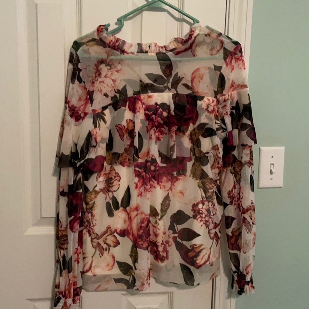 Sheer Floral Blouse